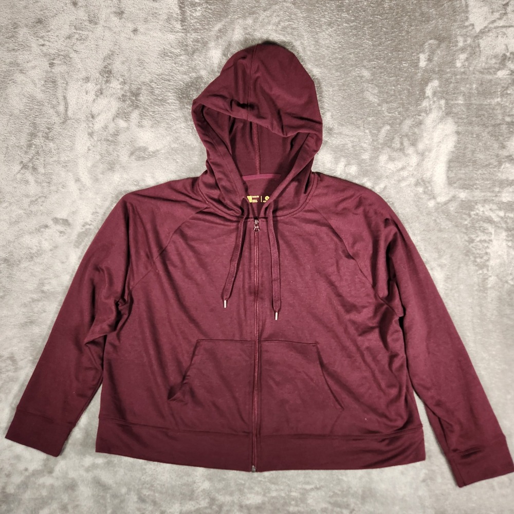 Xersion Full Zip Hoodie Mens XL Burgundy Excellent‎ Loose Fit Activewear 90754